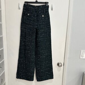 Maje NWT Chic Black Tweed Wide-Leg Pants